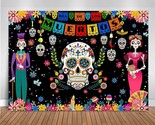 Day Of The Dead Backdrop Mexican Da De Los Muertos Background Fiesta Sug... - £19.69 GBP