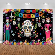 Day Of The Dead Backdrop Mexican Da De Los Muertos Background Fiesta Sugar Skull - £20.90 GBP