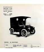 1908 Cadillac Model M Delivery Print Catalog Advertisement Automobilia F14F - $730.94 MXN