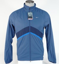 Nike Mesh Lined Zip Front Wind Resistant Blue Running Jacket Mens NWT - £73.06 GBP