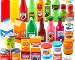 30Pcs Play Food Grocery Cans, Play Kitchen Accessories, Includes Drink, ... - $45.99