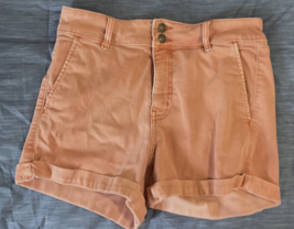 Studio Blue Womens Light Orange Melon Cuffed Shorts Size 6 28 - $5.99
