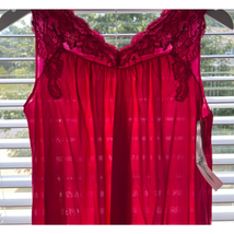 Vintage Shadowline Sleeveless Nightgown Gypsy Rose Pink Size S Satin Nyl... - $39.55