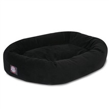 Majestic Pet 78899567307 32 in. Black Suede Bagel Dog Bed - £60.66 GBP