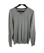 American Eagle Grey V Neck Sweater Athletic Fit Size Medium - £18.43 GBP