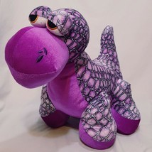 Dinosaur Brontosaurus Purple Plush Stuffed Animal 14&quot; B J Toyco Toy Scales  - £19.65 GBP