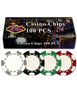 DA VINCI 100 6-Stripe Design 11.5 Gram Poker Chips in Las Vegas Gift Box - £20.08 GBP