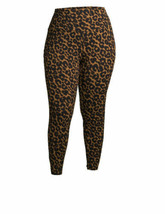 Tan Leopard Print Leggings Full Length High Rise Stretch Plus Size 0X 14W NEW - £7.26 GBP