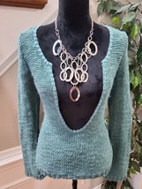 American Rag Women&#39;s Blue Acrylic Scoop Neck Long Sleeve Knit Sweater XS - £18.38 GBP