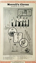 Antique 1926 Vaudeville Act Poster MERRELL&#39;S CIRCUS Trapeze &amp; Mule STATE... - $27.00