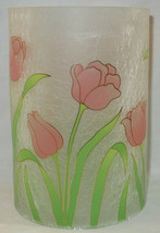 Yankee Candle Frosted Crackle Large Jar Holder J/H Spring Floral TULIPS - £57.51 GBP
