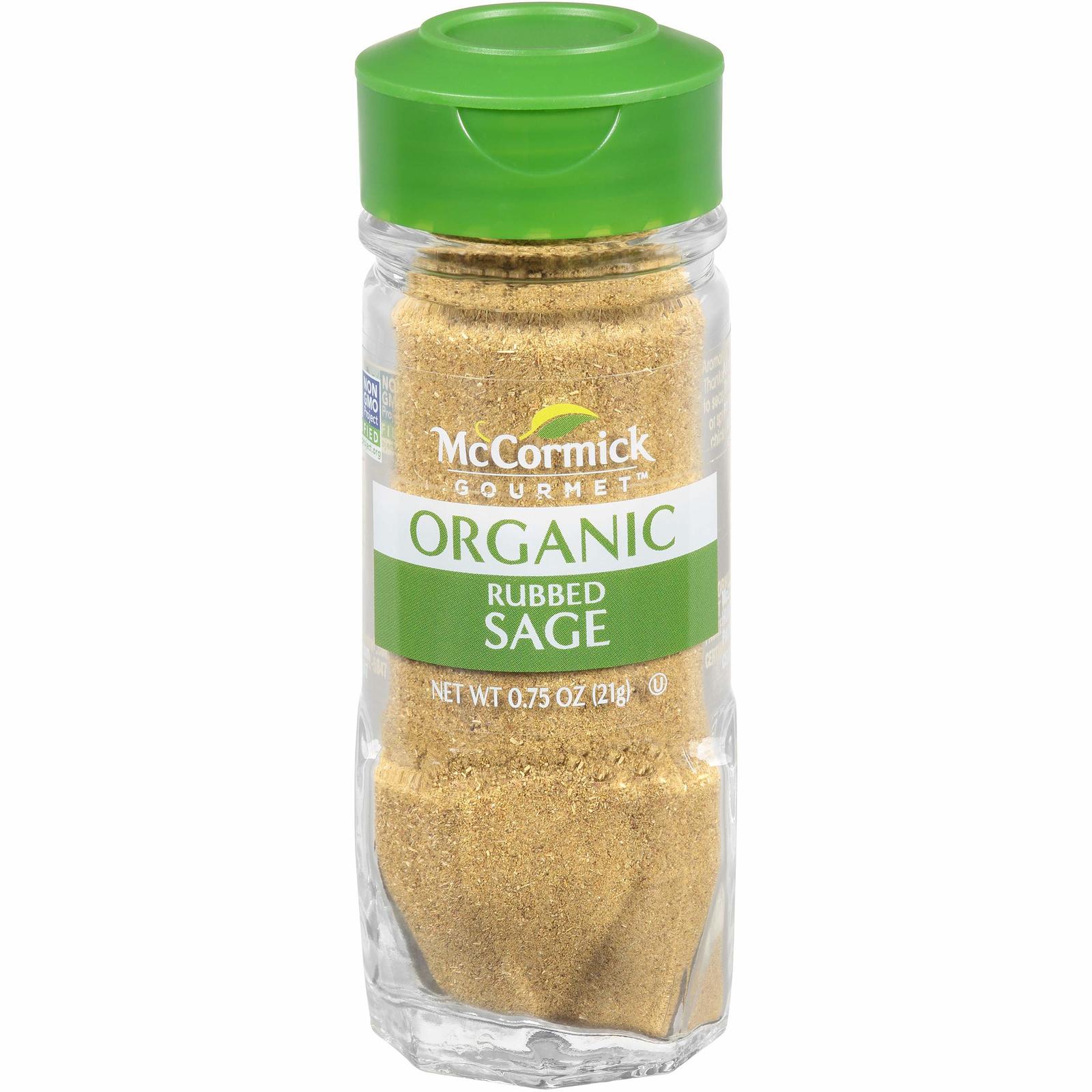 Primary image for McCormick Gourmet Organic Rubbed Sage, 0.75 oz