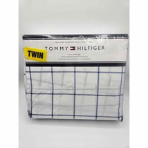 Tommy Hilfiger 3 pc Tull Sheet Set Blue Windowpane Blue White NWT - $40.40