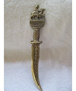 Jerusalem brass?? non-magnetic ornate 8 1/2&quot; letter opener, camel and rider - $20.00