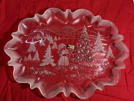 Vtg Germany Our Christmas Tree Oval Platter 17 1/4&quot; Frosted Home Beautiful - £25.28 GBP