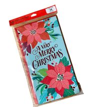 Hallmark Money Holder Christmas Cards w Envelopes A Very Merry Christmas... - $11.88