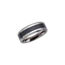 Tungsten 8MM Beveled Band with Black Carbon Fiber Inlay - £239.00 GBP