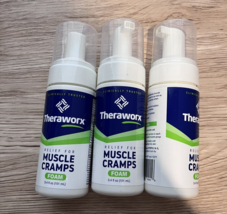 Theraworx Natural Muscle Relief Foam 3.4 Fl. Oz ea bottle Pk of 3 EXP 8/27 NEW - £21.59 GBP