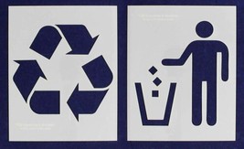 Recycle-Trash 2 Piece Stencil Set 14 Mil 8&quot; X 10&quot; Painting /Crafts/ Temp... - £15.91 GBP