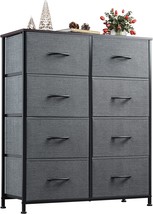 Wlive Fabric Dresser For Bedroom, Tall Dresser With 8 Drawers,, Dark Grey. - £65.53 GBP