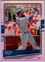 2020 Donruss Statline Holo #109 Justin Turner SN 187/244 Dodgers ⚾ - £1.10 GBP