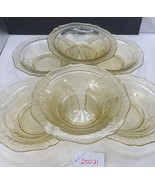 Six Each Vintage Patrician Amber Depression Glass Bowls 5-1/8&quot; - $1,091.04 MXN