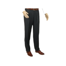 Men's MANTONI Pleated Pants 100% Wool Super 140's Classic Fit  46306-3 Charcoal image 2