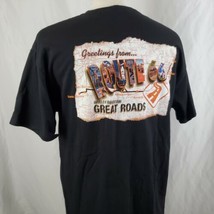 Harley Davidson T-Shirt Route 66 Great Roads Large Crew Double Sided Biker Hog - £16.02 GBP