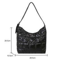 Female Fashion Quilted Cotton Padded Grid  Armpit Bag Portable Travel Solid Colo - £50.61 GBP