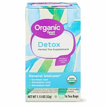 Great Value Organic Herbal Tea Supplement Detox 1.13 Oz 16 Tea Bags (Pack of 2) - £14.30 GBP
