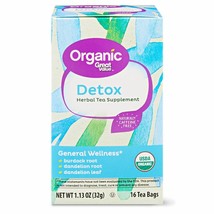 Great Value Organic Herbal Tea Supplement Detox 1.13 Oz 16 Tea Bags (Pack of 2) - £13.72 GBP