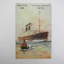 Ship Postcard Triple Screw Pennland Steamship Red Star Line Antique UNPO... - £7.96 GBP