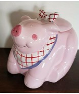 Vintage Coco Dowley Pink Smiling Pig Shaped Canister/Cookie Jar  - $102.13 CAD