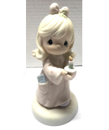 Enesco Precious Moments Sharing the Light Love Blonde Hair Girl Candle F... - $144.65 MXN