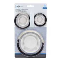 Sink Strainers Mesh Stainless Steel Basket Drain Protector Kitchen Bath Set of 3 - £8.18 GBP