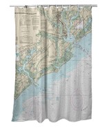Betsy Drake Charleston Harbor and Approaches, SC Nautical Map Shower Cur... - £87.04 GBP