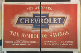 Vintage Print Ad Chevrolet Keep on Buying War Bonds 1945 2 Pages 13.5x10.5 each - $16.65