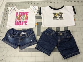 Build a Bear  T Shirt Jean Short Lot Outfit Stuffed Animal Toy - $16.95