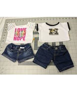 Build a Bear  T Shirt Jean Short Lot Outfit Stuffed Animal Toy - $16.95