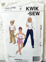 Kwik Sew Girls' Pants & Shorts Sewing Pattern 2748 Sizes 8-10-12-14 Uncut Sealed - $9.45