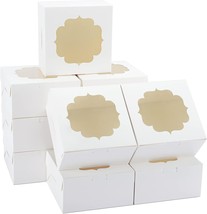50pcs Cookie Boxes 6x6x3 Inches Bakery Boxes with Window for Strawberrie... - £31.13 GBP