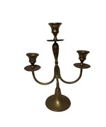 Vintage Brass Candlestick Candelabra Three Arm Gold Tone Candle Holder, ... - £14.59 GBP