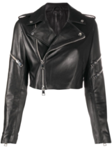 Veste en cuir noir pour femme motard moto en peau d&#39;agneau taille SML XL XXL - £119.00 GBP