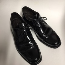 Johnston And Murphy Size 10 Black Dress Shoes Lace Up "Flaw" Atchinson Cap - $27.07
