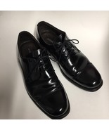 Johnston And Murphy Size 10 Black Dress Shoes Lace Up &quot;Flaw&quot; Atchinson Cap - £21.28 GBP