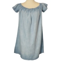 Cloth &amp; Stone Tencel Chambray Dress XS Mini Shift Off Shoulder Light Was... - $19.79