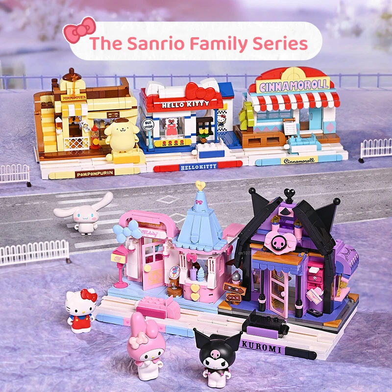New Toys Sanrio Assembled Toy Building Blocks Hello Kitty Kuromi Cinnamo... - $29.52
