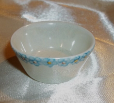 Dainty Porcelain Luster with Hand painted Blue Flowers Open Salt Cellar ... - $9.89
