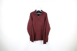 Vtg Woolrich Mens Medium Distressed Wool Knit Half Zip Pullover Sweater ... - $29.65