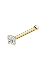 Adirfine 14K Solid Yellow Gold Bone Nose Stud - £27.09 GBP